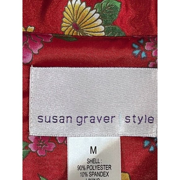 Susan Graver Velvet Floral Jacket M Black Asian Embroidered Retro Boho Colorful - Picture 2 of 14